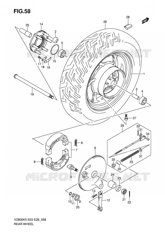 ROUE ARRIERE Suzuki MOTO 800 MARAUDER 2009  VZ800K9(E3/E28)