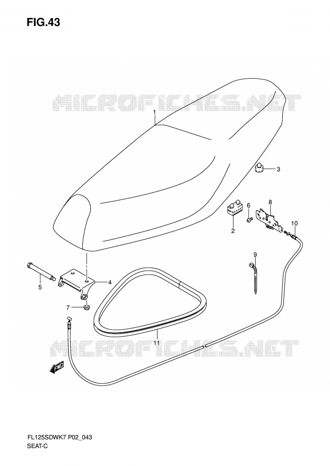 SELLE Suzuki SCOOTER 125 FL 2008  FL125SDWK8(P2)