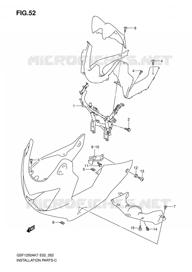 SUPPORT CARENAGE AVANT (GSF1250S/SA) Suzuki MOTO 1250 BANDIT-S 2007  GSF1250SK7(E2)