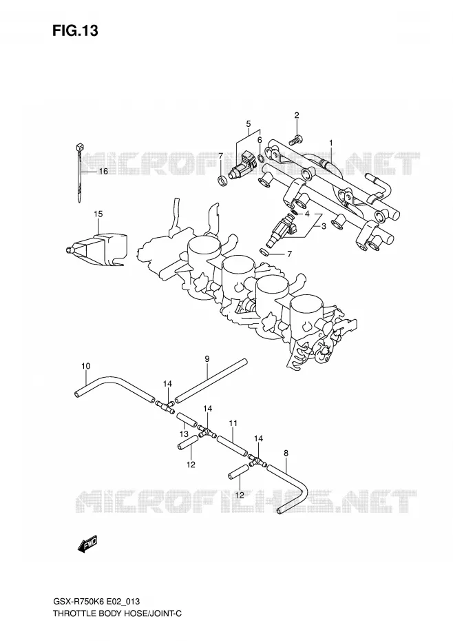 SYSTÈME D'INJECTION Suzuki MOTO 750 GSX-R 2007  GSX-R750K7(E2)