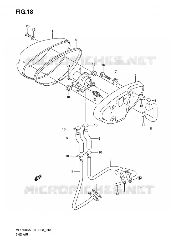 SYSTEME RECYCLAGE GAZ ECHAPPEMENT Suzuki MOTO 1500 BOULEVARD 2008  VL1500K8(E3/E28)