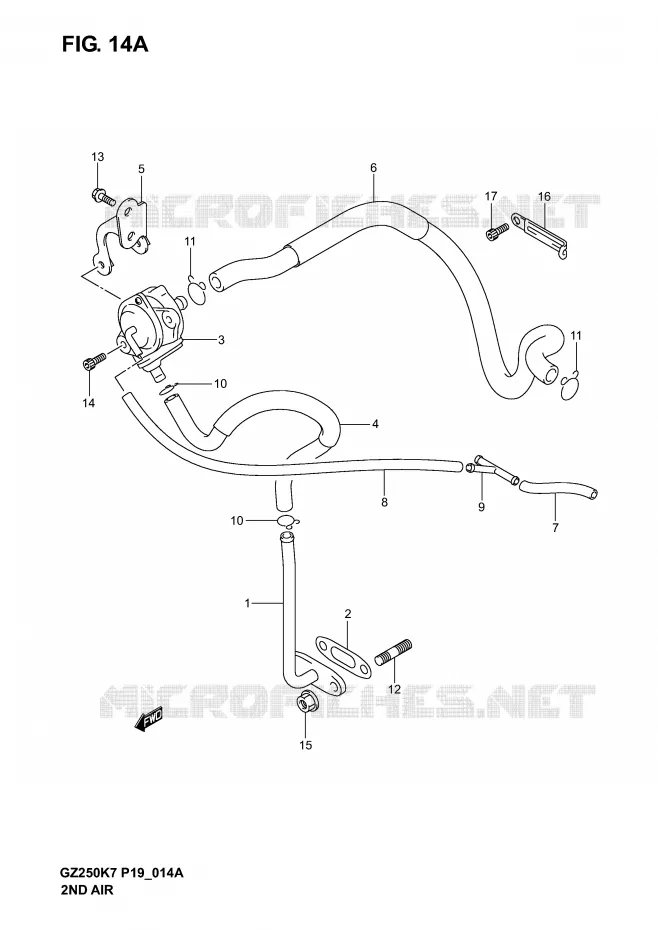 SYSTEME RECYCLAGE GAZ ECHAPPEMENT Suzuki MOTO 250 MARAUDER 2007  GZ250K7(P19)