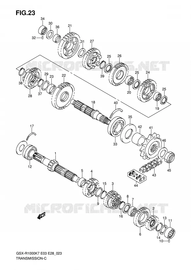 TRANSMISSION Suzuki MOTO 1000 GSX-R 2008  GSX-R1000 K8 (E03)