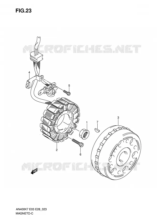 ALLUMAGE ROTOR - STATOR (MODEL K7) Suzuki SCOOTER 400 BURGMAN 2010  AN400AL0(E3/E28)