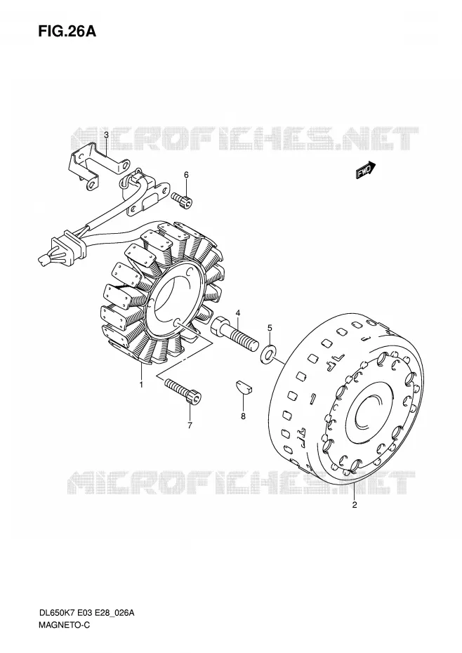 ALLUMAGE ROTOR - STATOR (MODEL K8/K9/L0) Suzuki MOTO 650 V-STROM 2010  DL650AL0(E3/E28)