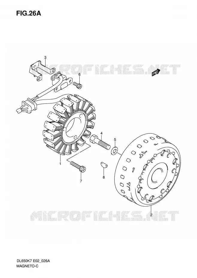 ALLUMAGE ROTOR - STATOR (MODEL K8/K9/L0) Suzuki MOTO 650 V-STROM 2010  DL650L0(E2)