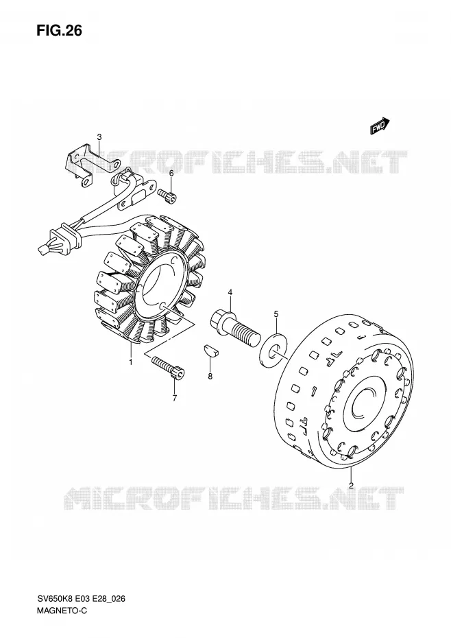 ALLUMAGE ROTOR - STATOR Suzuki MOTO 650 SV-S 2009  SV650SAK9(E3/E28)
