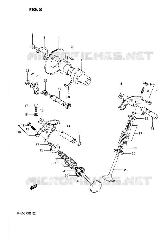 ARBRE A CAMES - SOUPAPES Suzuki MOTO 650 DR 1990  DR650RSL(E2)