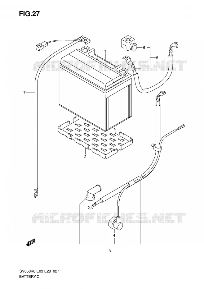 BATTERIE (SV650/SV650S) Suzuki MOTO 650 SV-S 2010  SV650SAL0(E3/E28)