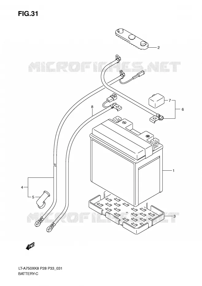 BATTERIE Suzuki QUAD 750 KINGQUAD 2008  LT-A750XZK8(P28/P33)