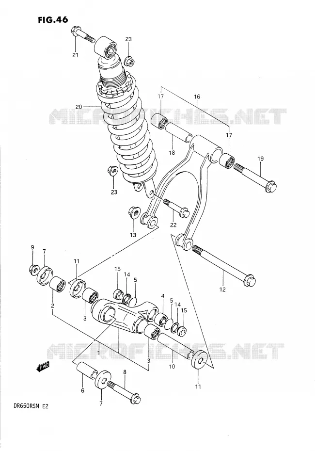BIELLETTE DE SUSPENSION ARRIERE Suzuki MOTO 650 DR 1991  DR650RSM(E2)