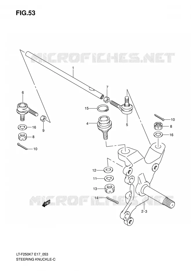 BIELLETTES DE DIRECTION - MOYEU Suzuki QUAD 250 OZARK 2007  LT-F250K7(E17)