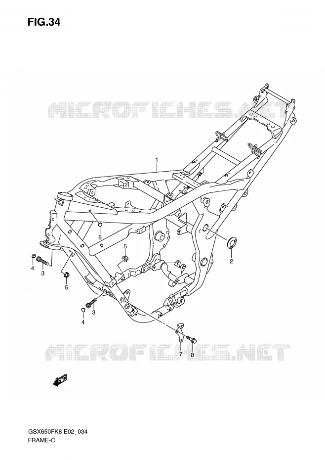 CADRE Suzuki MOTO 650 GSX-F 2009  GSX650FAK9(E2)