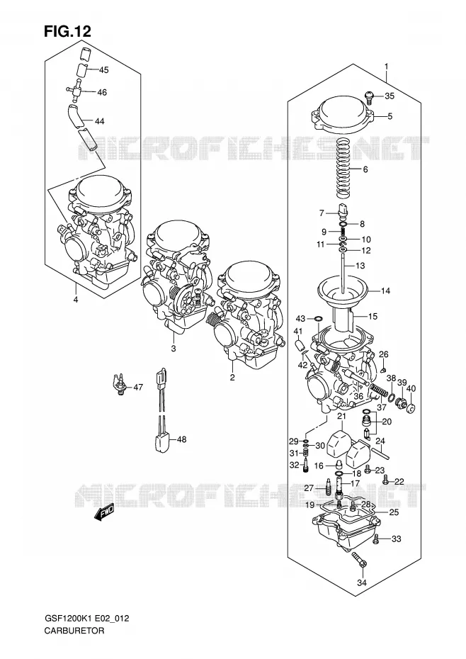 CARBURATEUR Suzuki MOTO 1200 BANDIT 2005  GSF1200SZK5(E2)