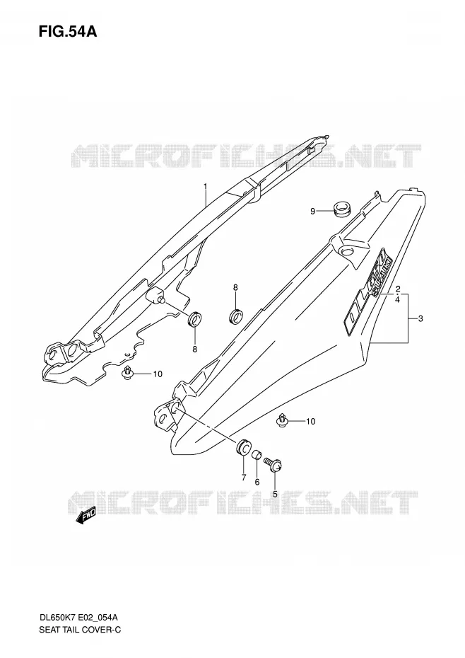 CARENAGE ARRIERE - CAPOT DE SELLE (MODEL K8) Suzuki MOTO 650 V-STROM 2009  DL650AUEK9(E2)
