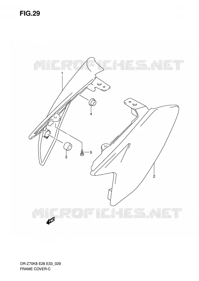 CARENAGES ARRIERE Suzuki MOTO 70 DR-Z 2009  DR-Z70K9(E28/E33)