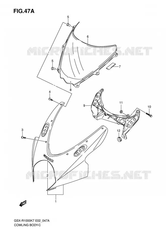 CARENAGES (MODEL K8) Suzuki MOTO 1000 GSX-R 2007  GSX-R1000U2K7(E2)
