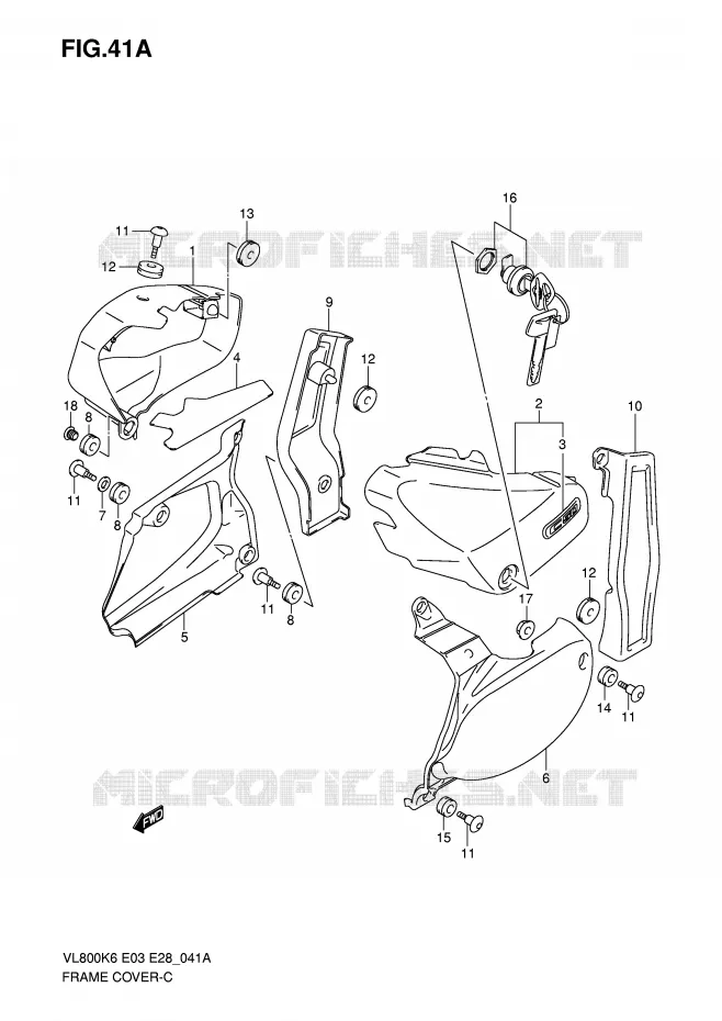 CARENAGES (VL800CK6) Suzuki MOTO 800 INTRUDER 2006  VL800K6(E3/E28)