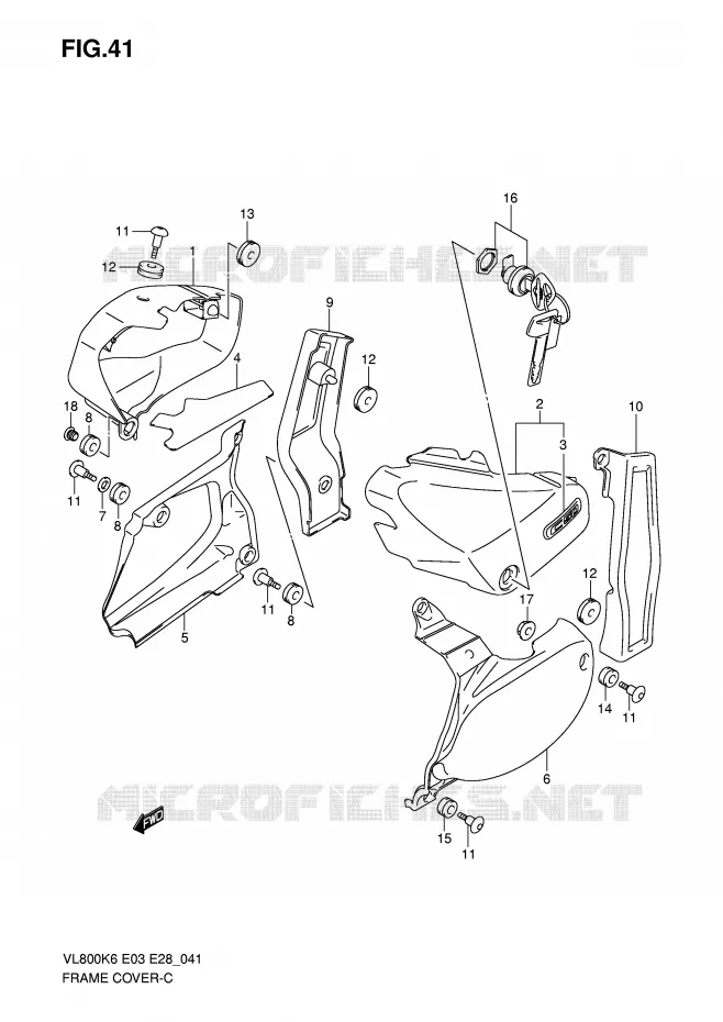 CARENAGES (VL800K6/TK6) Suzuki MOTO 800 VOLUSIA 2008  VL800TK8(E3/E28)