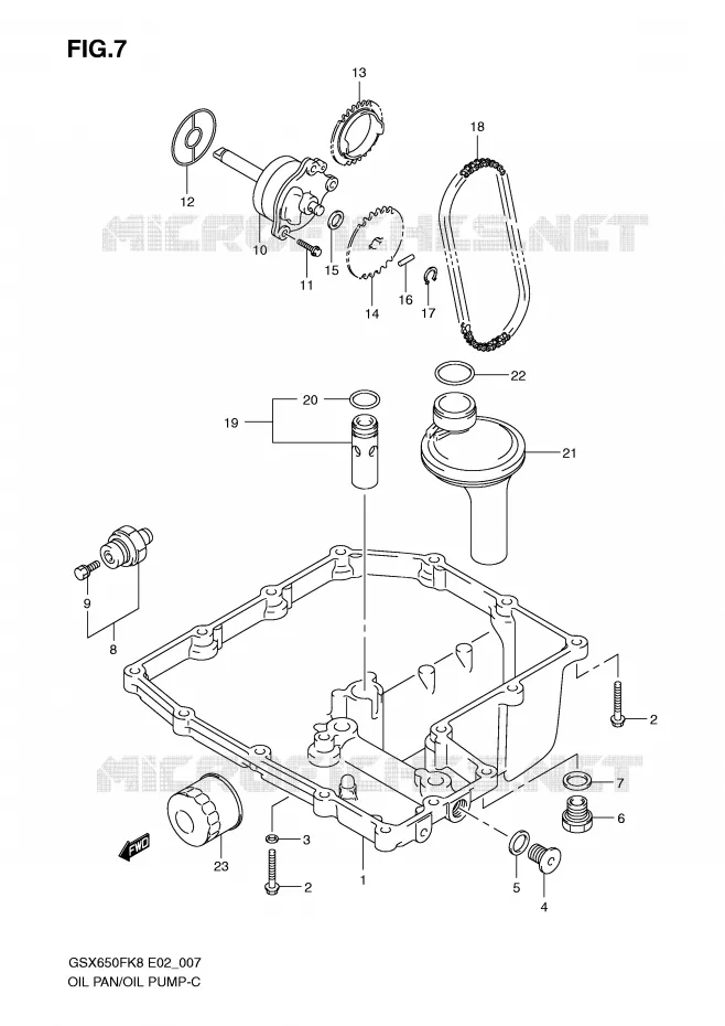 CARTER INFERIEUR - POMPE A HUILE Suzuki MOTO 650 GSX-F 2009  GSX650FAK9(E2)