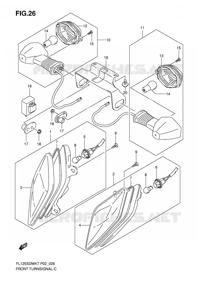 CLIGNOTANTS Suzuki SCOOTER 125 FL 2008  FL125SDWK8(P2)