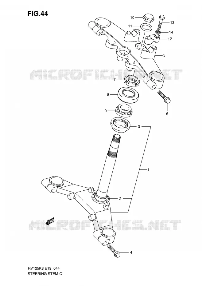 COLONNE DE DIRECTION Suzuki MOTO 125 VAN-VAN 2012  RV125L0(E19)