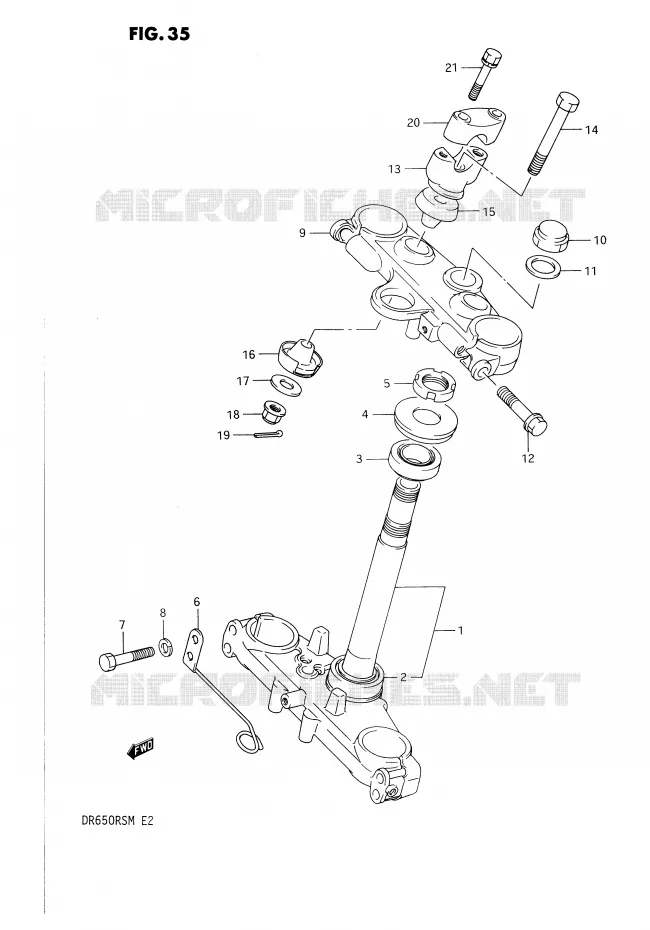 COLONNE DE DIRECTION Suzuki MOTO 650 DR 1990  DR650RSUL(E2)