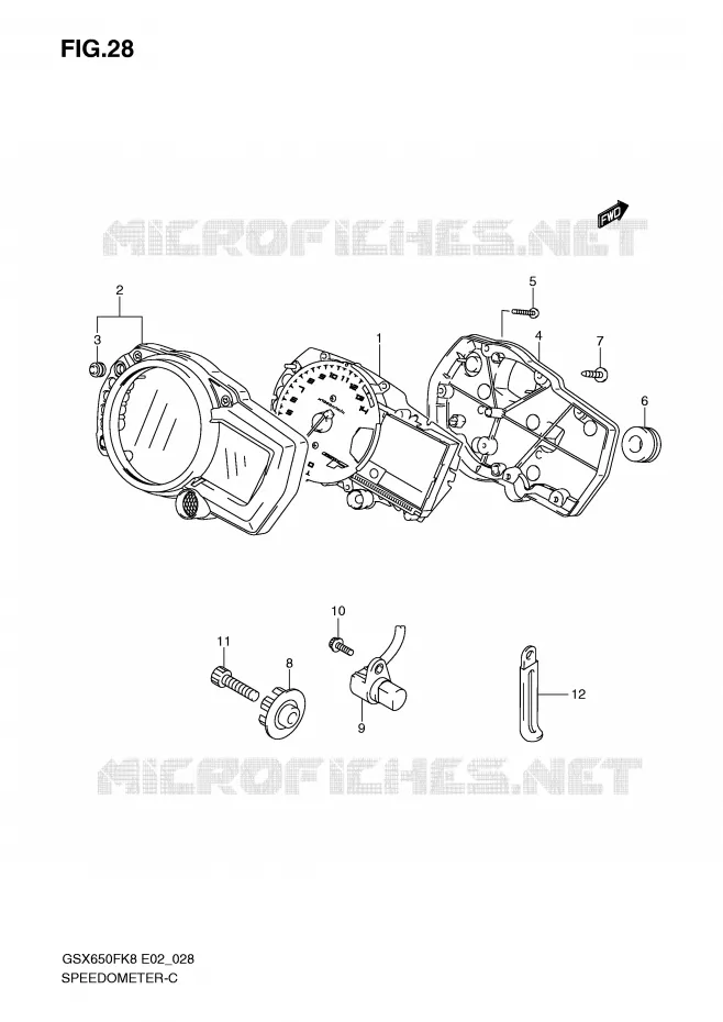 COMPTEUR (GSX650F/FU) Suzuki MOTO 650 GSX-F 2009  GSX650FAK9(E2)