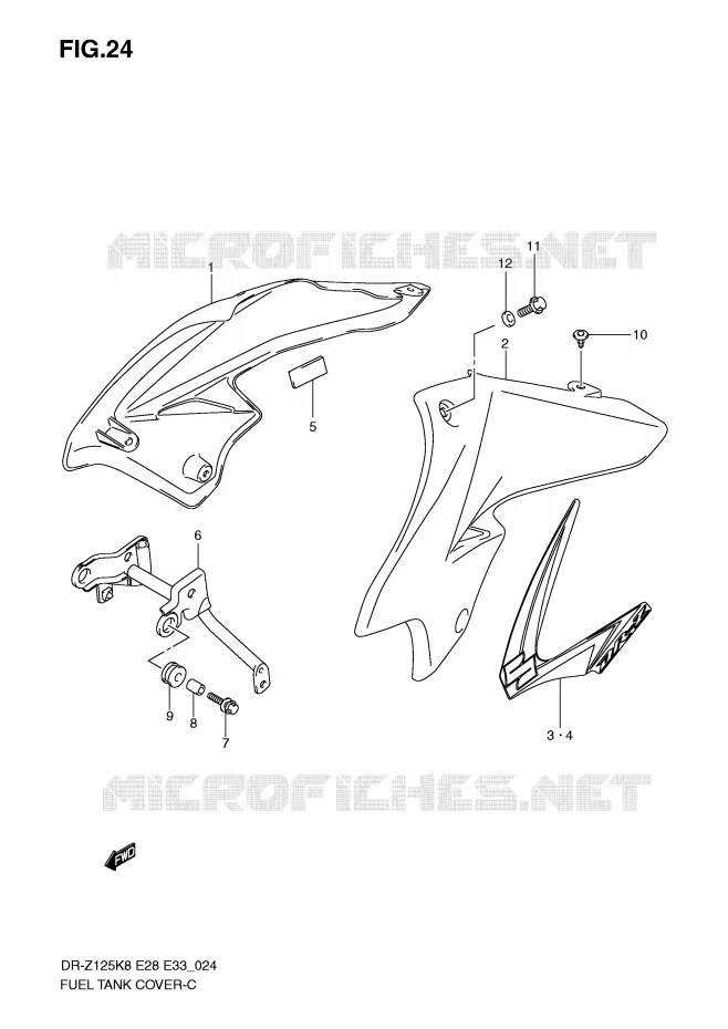 COUVRE RESERVOIR (MODEL K8) Suzuki MOTO 125 DR-Z 2012  DR-Z125LL0(E28/E33)