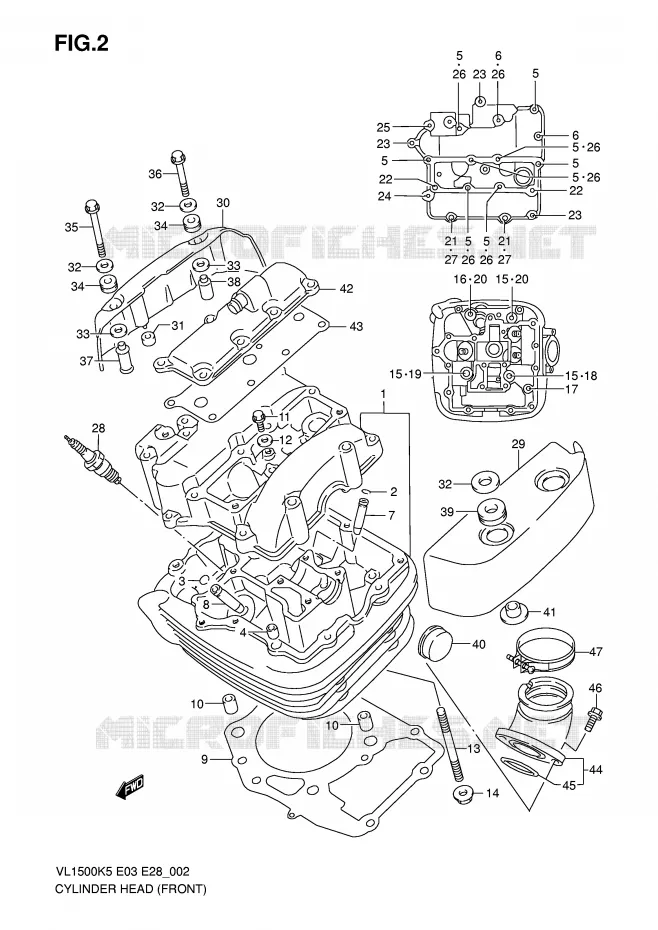 CULASSE (AVT) Suzuki MOTO 1500 BOULEVARD 2006  VL1500TK6(E3/E28)