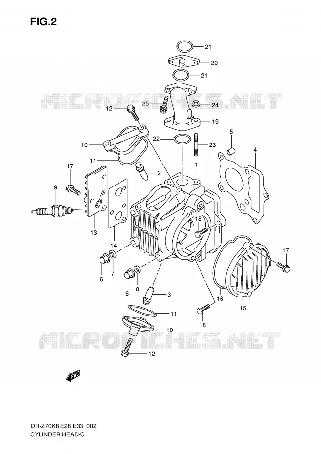CULASSE Suzuki MOTO 70 DR-Z 2011  DR-Z70L0(E28/E33)