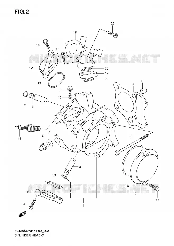 CULASSE Suzuki SCOOTER 125 FL 2008  FL125SDWK8(P2)
