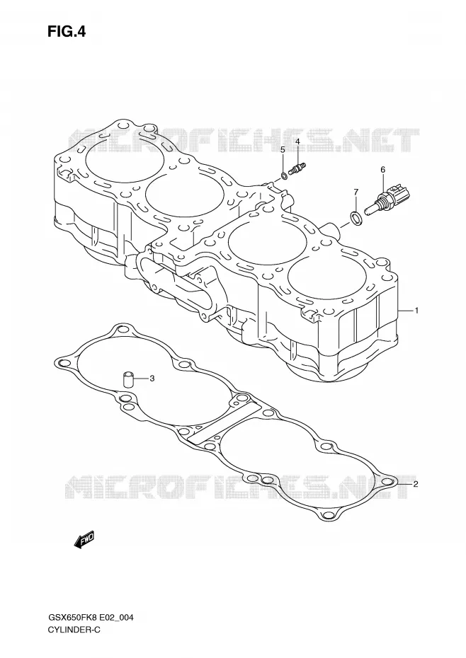 CYLINDRE Suzuki MOTO 650 GSX-F 2010  GSX650FAL0(E2)