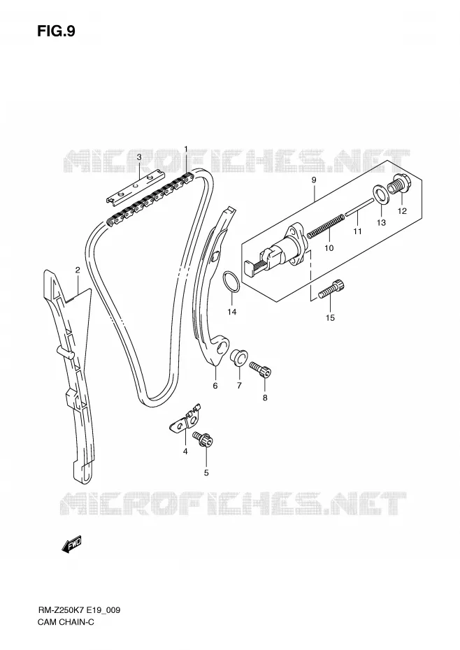DISTRIBUTION Suzuki MOTO 250 RM-Z 2007  RM-Z250K7(E19)