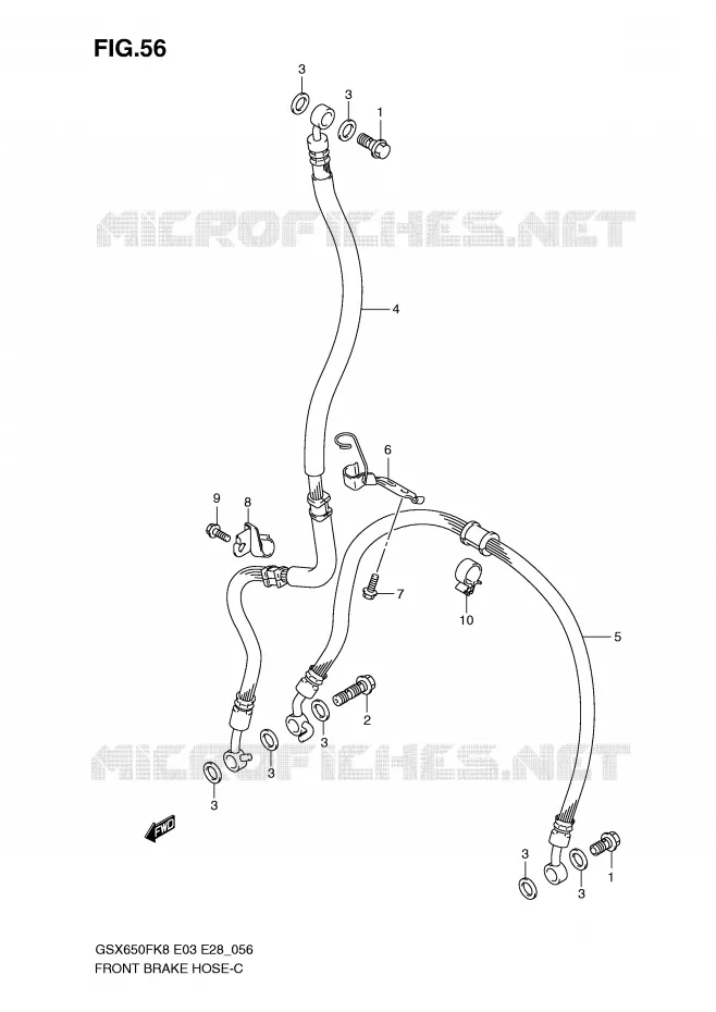 DURITE DE FREIN AVANT (GSX650FK8/FK9/FL0) Suzuki MOTO 650 GSX-F 2008  GSX650FK8(E3/E28)