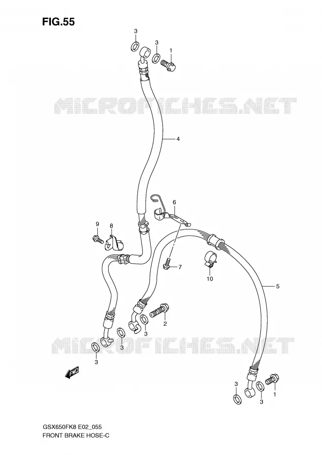 DURITE DE FREIN AVANT (GSX650FK8/FUK8/FK9/FUK9/FL0/FUL0) Suzuki MOTO 650 GSX-F 2010  GSX650FAL0(E2)