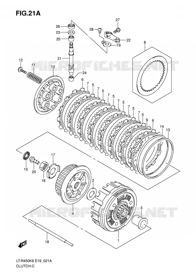 EMBRAYAGE (MODEL K8/K9/L0) Suzuki QUAD 450 QUADRACER 2010  LT-R450L0(E19)