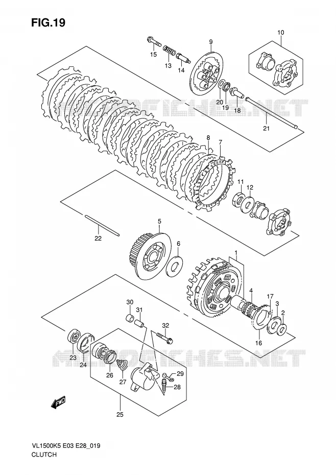 EMBRAYAGE Suzuki MOTO 1500 BOULEVARD 2005  VL1500TK5(E3/E28)