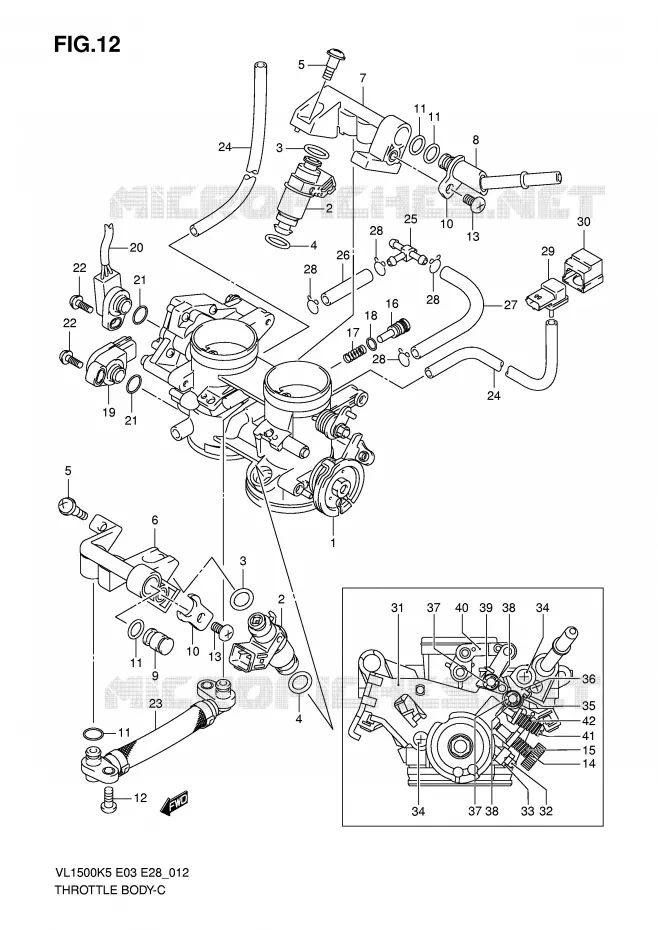 ENSEMBLE INJECTION Suzuki MOTO 1500 BOULEVARD 2007  VL1500K7(E3/E28)