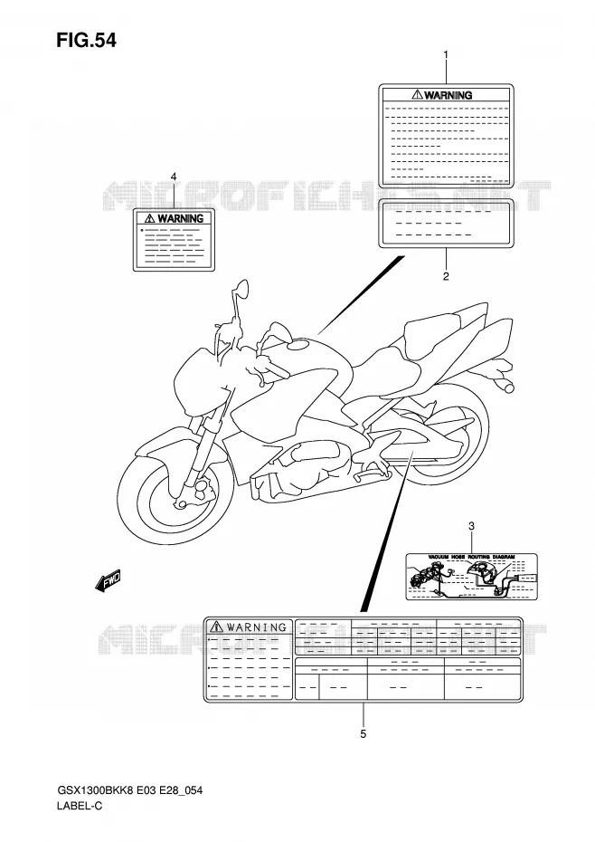 ETIQUETTE Suzuki MOTO 1300 B-KING 2009  GSX1300BKAK9(E3/E28)