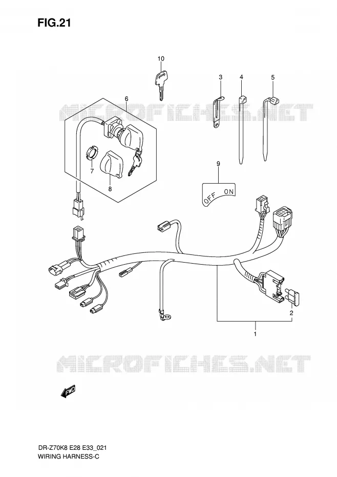 FAISCEAU ELECTRIQUE Suzuki MOTO 70 DR-Z 2008  DR-Z70K8(E28/E33)