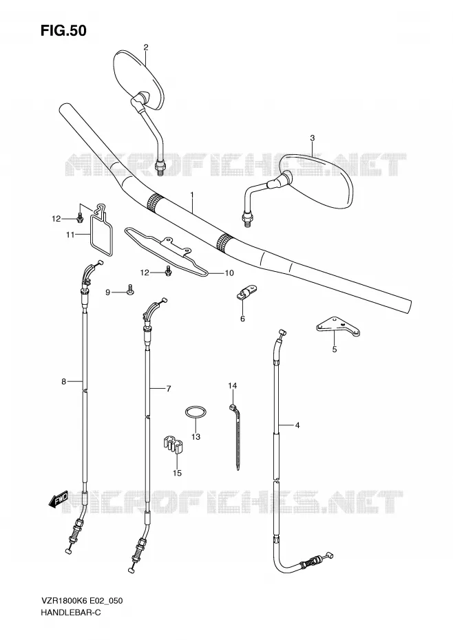 GUIDON (MODEL K6/K7/K8) Suzuki MOTO 1800 INTRUDER 2009  VZR1800U2K9(E2)