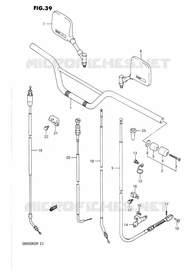 GUIDON (MODELE L) Suzuki MOTO 650 DR 1990  DR650RSUL(E2)