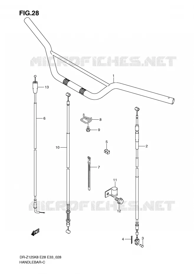 GUIDON Suzuki MOTO 125 DR-Z 2010  DR-Z125L0(E28/E33)