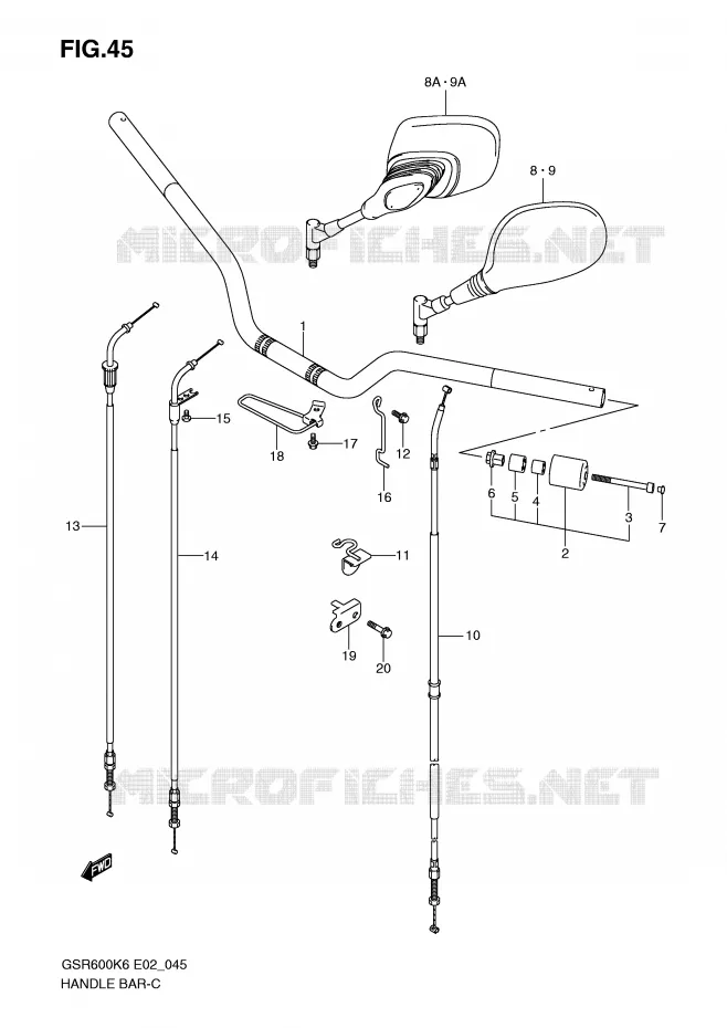 GUIDON Suzuki MOTO 600 GSR 2010  GSR600UL0(E2)