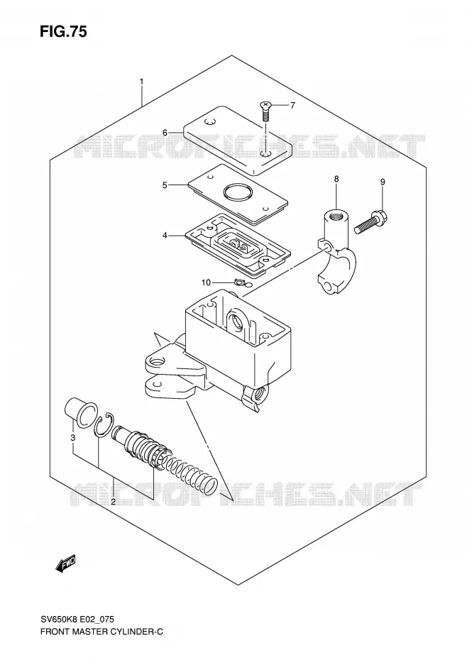 MAITRE CYLINDRE AVANT (SV650K8/UK8/K9/UK9) Suzuki MOTO 650 SV 2008  SV650SUK8(E2)