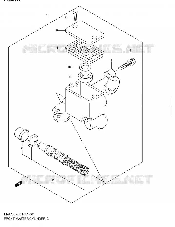 MAITRE CYLINDRE AVANT Suzuki QUAD 750 KINGQUAD 2010  LT-A750XL0(P17)