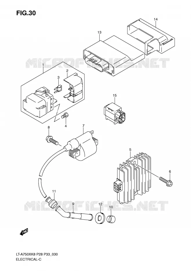 PARTIE ELECTRIQUE Suzuki QUAD 750 KINGQUAD 2009  LT-A750XZK9(P28/P33)