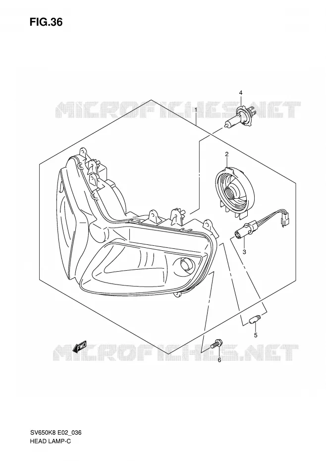 PHARE (VOIR NOTE) Suzuki MOTO 650 SV 2010  SV650SL0(E2)