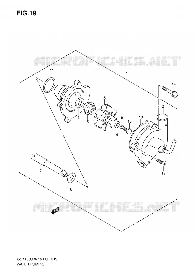 POMPE A EAU Suzuki MOTO 1300 B-KING 2012  GSX1300BKAU2K8(E2)